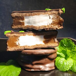 alfajor dulce de leche con menta